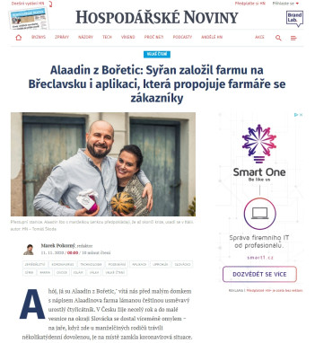 Alaadin z Bořetic: Syřan založil farmu na Břeclavsku i aplikaci, která propojuje farmáře se zákazníky