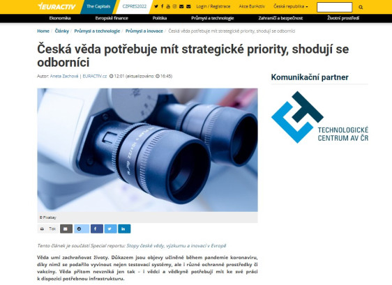 Česká věda potřebuje mít strategické priority, shodují se odborníci